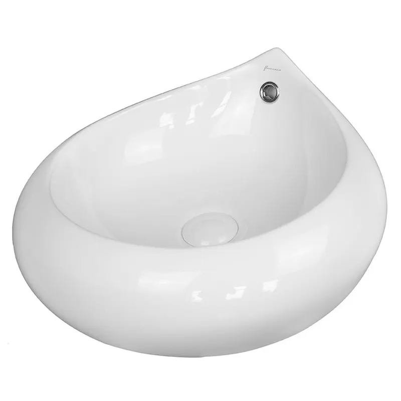 Lavoar pe blat alb lucios 47 cm modern Fluminia Tear