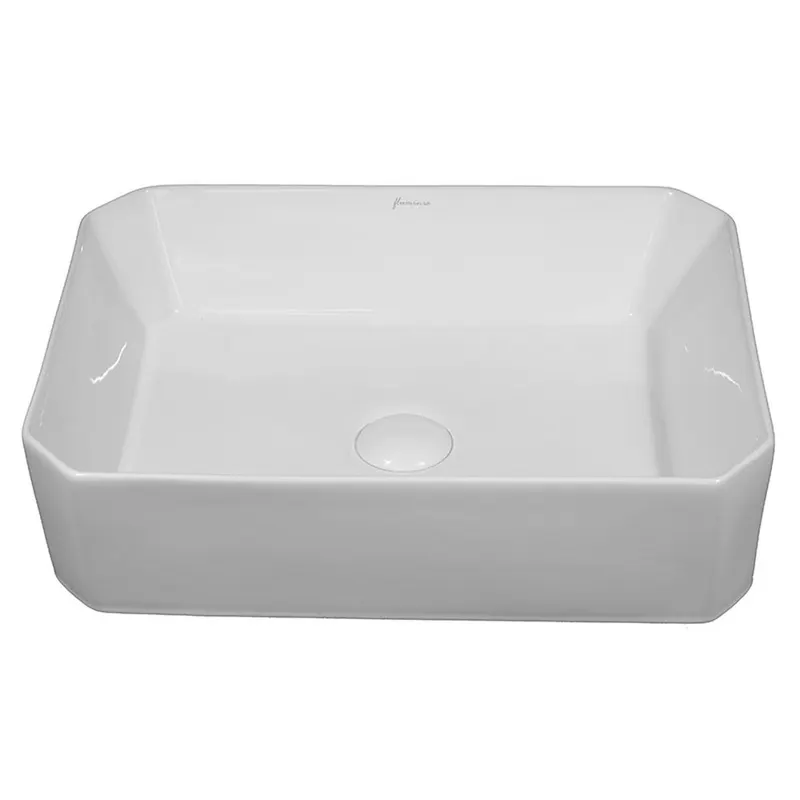 Lavoar pe blat alb lucios 50 cm, dreptunghiular, Fluminia Corner
