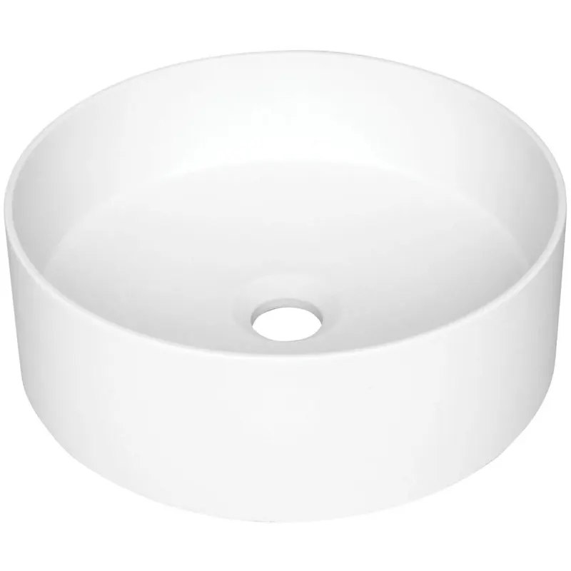 Lavoar pe blat compozit alb lucios 36 cm, rotund, Deante Silia