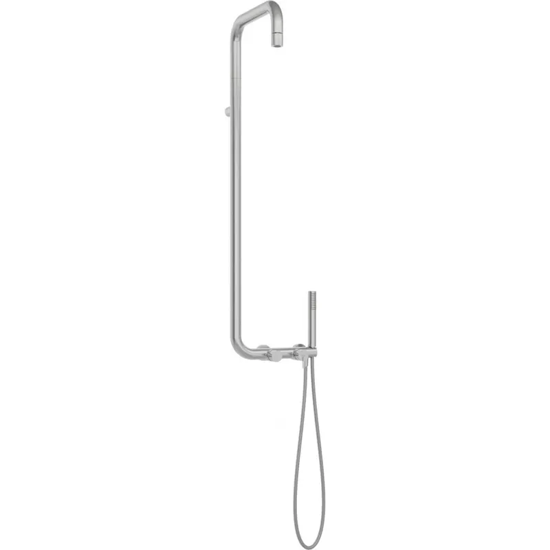 Coloana de dus culoare otel slefuit cu baterie monocomanda Deante Silia