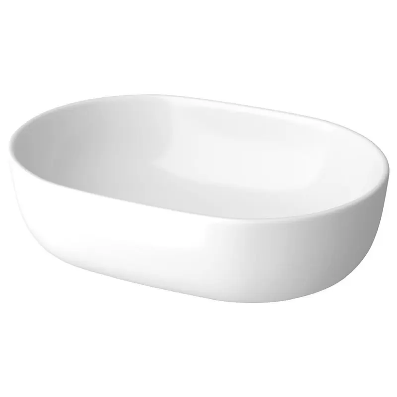Lavoar pe blat alb lucios 50 cm, oval, Cersanit Moduo