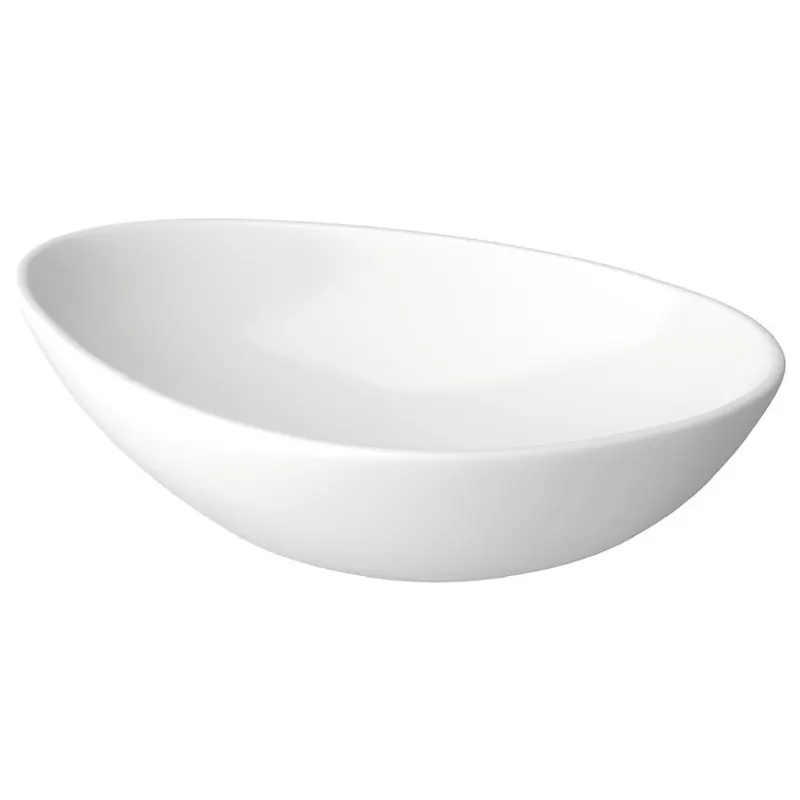 Lavoar pe blat alb lucios 55 cm, asimetric, Cersanit Moduo