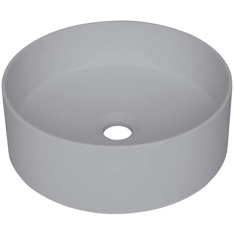 Lavoar pe blat compozit gri mat 36 cm, rotund, Deante Silia