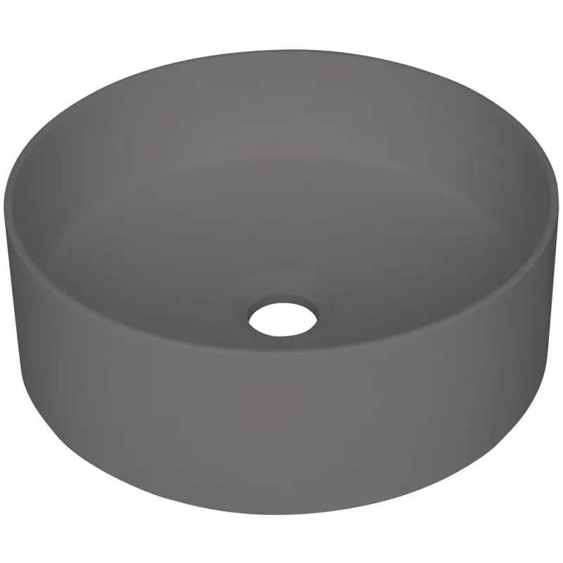 Lavoar pe blat compozit antracit mat 36 cm, rotund, Deante Silia