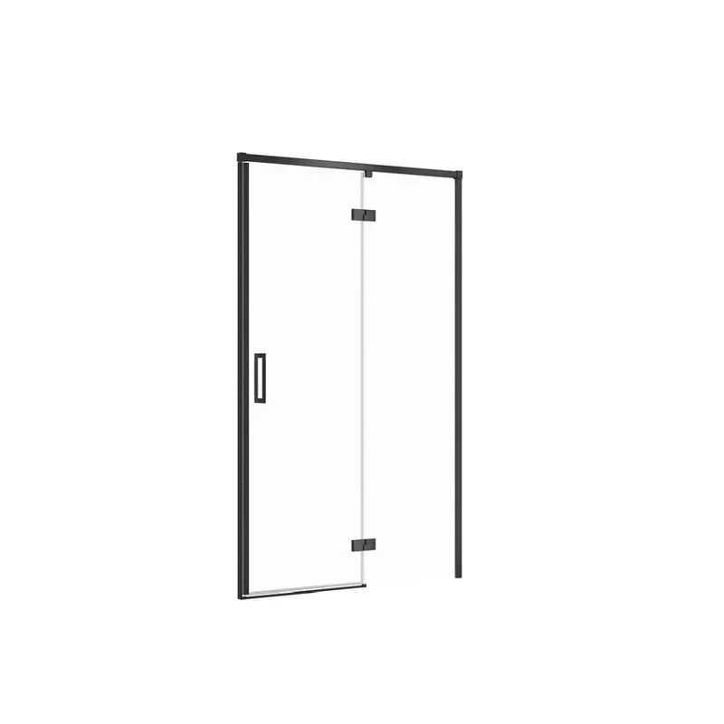 Usa sticla dus batanta 120x195 cm profil negru Cersanit Larga, montare dreapta