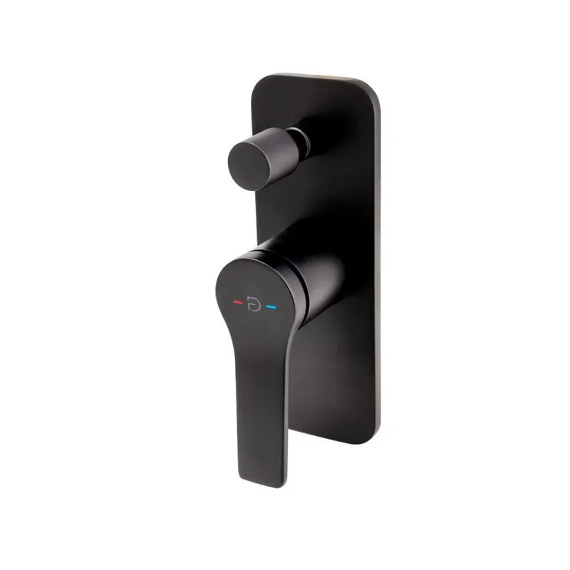 Baterie cada - dus incastrata FDesign Seppia, corp incastrat inclus, negru mat
