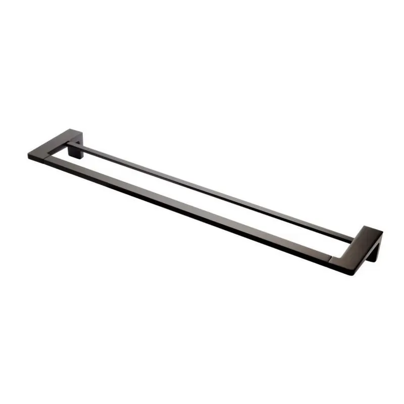 Suport prosop baie dublu FDesign Piazza, 60 cm, negru mat