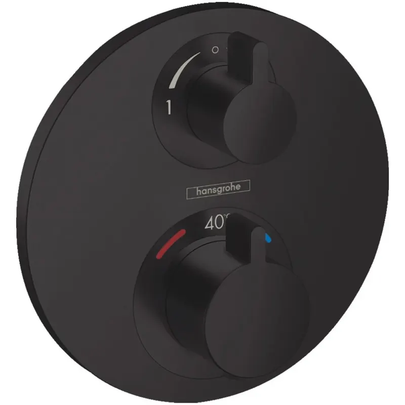 Baterie cada sau dus termostatata culoare negru mat Hansgrohe, Ecostat S