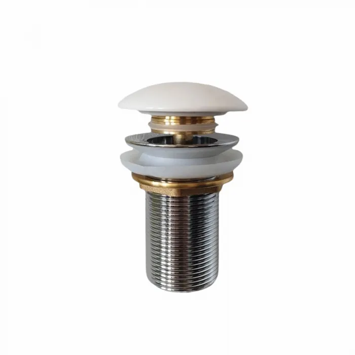 Ventil lavoar click-clack cu capac ceramic alb fara preaplin,