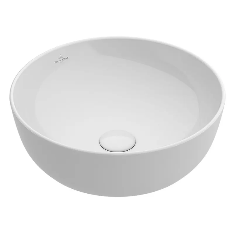 Lavoar pe blat alb lucios 43 cm, rotund, Villeroy Boch Artis