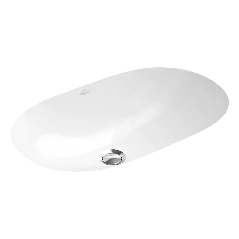 Lavoar baie incastrat alb lucios 58 cm, oval, Villeroy Boch Novo