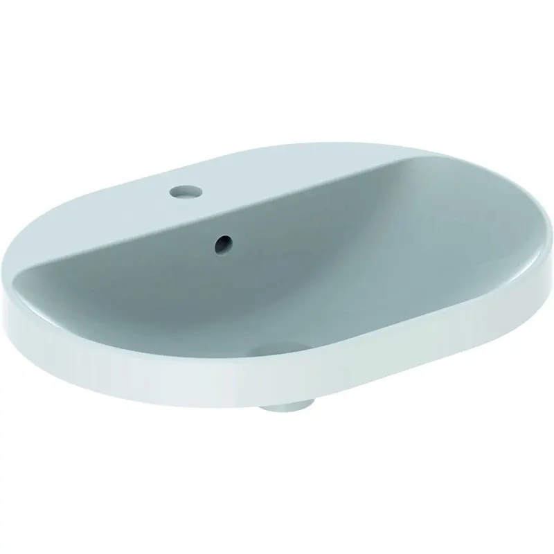 Lavoar baie incastrat alb 60 cm, oval, cu orificiu baterie, Geberit Variform Eliptic