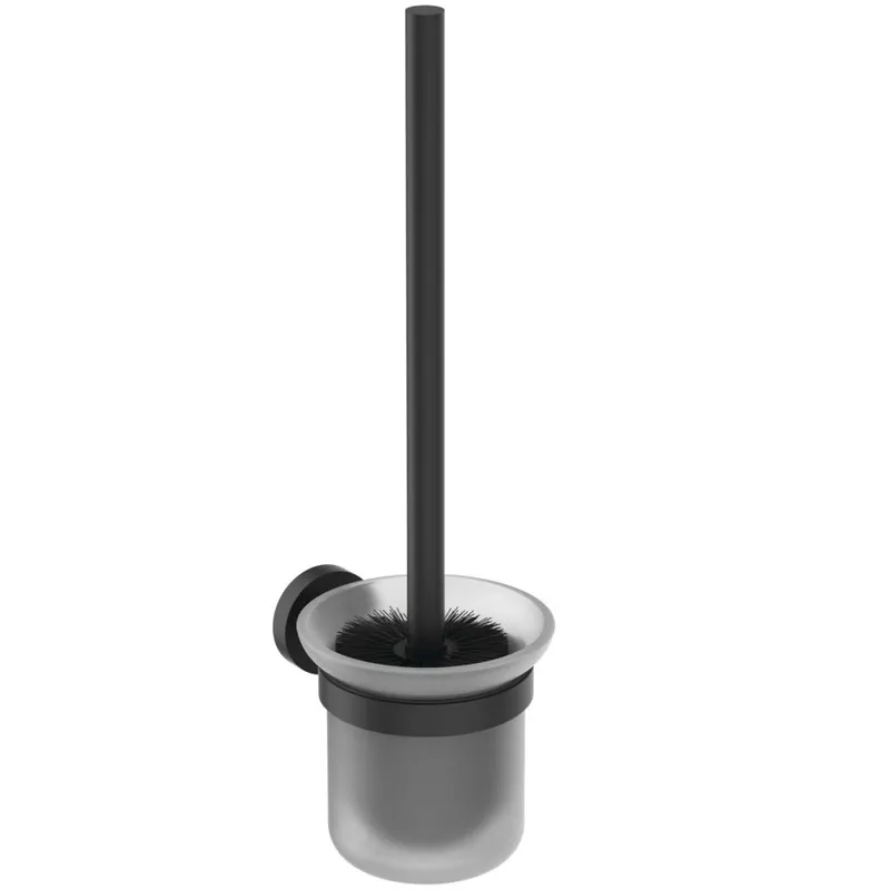 Suport perie wc Ideal Standard IOM negru sticla mata