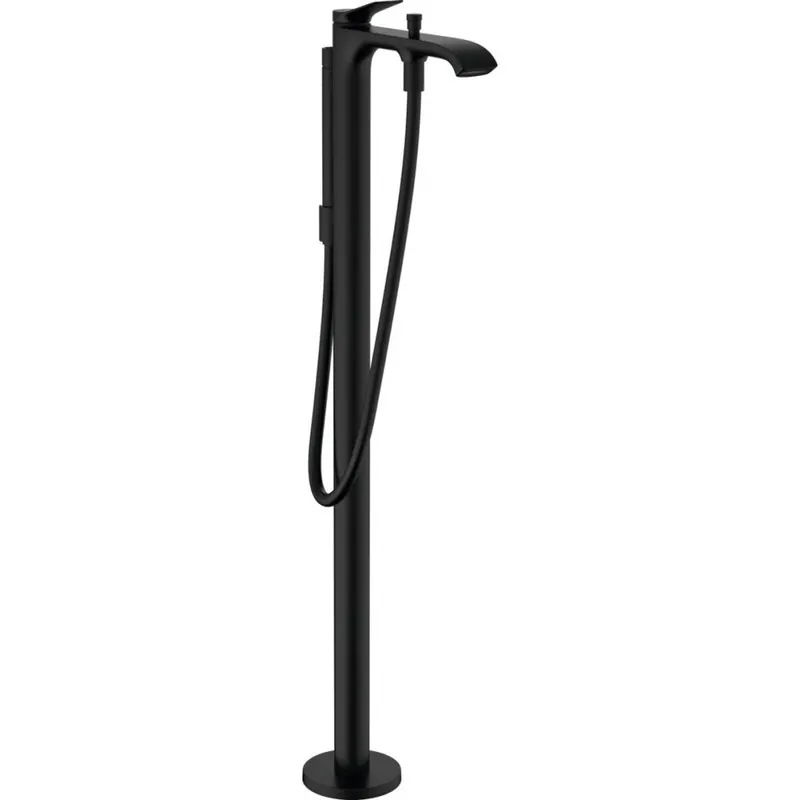 Baterie cada freestanding negru mat Hansgrohe Vivenis