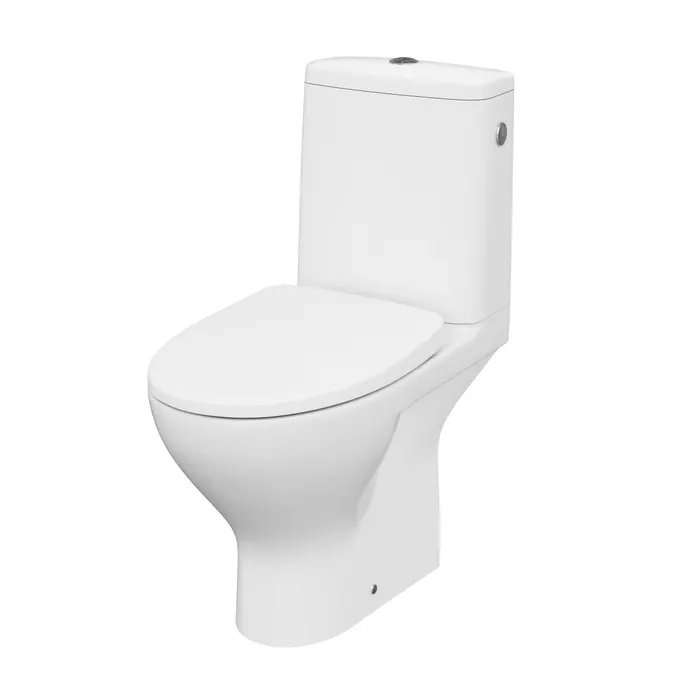 Set vas wc cu rezervor aparent si capac soft close, alb lucios, Cersanit Moduo