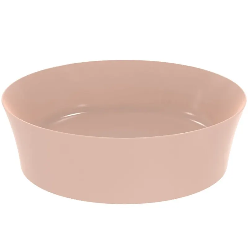 Lavoar pe blat roz lucios 40 cm, rotund, fara preaplin, Ideal Standard Ipalyss