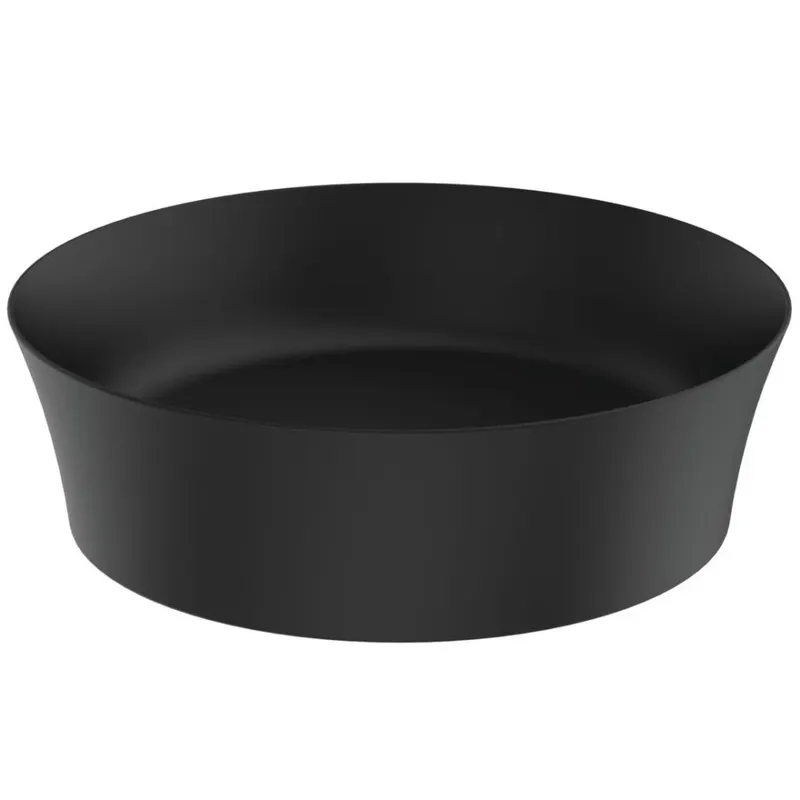Lavoar pe blat negru mat 40 cm, rotund, fara preaplin, Ideal Standard Ipalyss