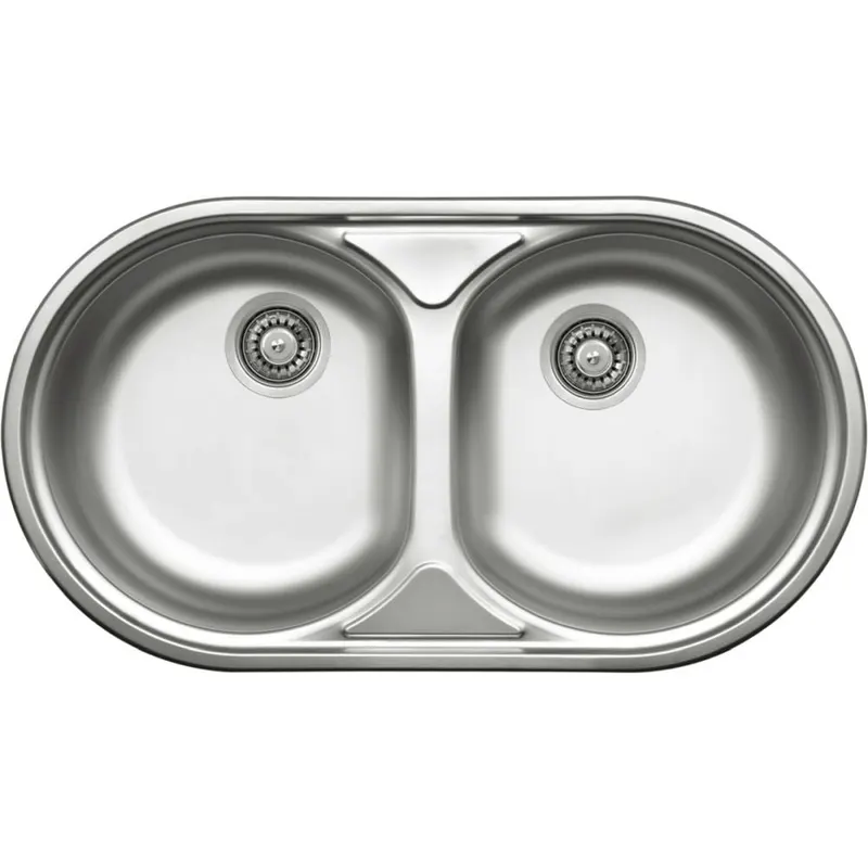 Chiuveta bucatarie doua cuve inox cu picurator crom satin Deante Duet