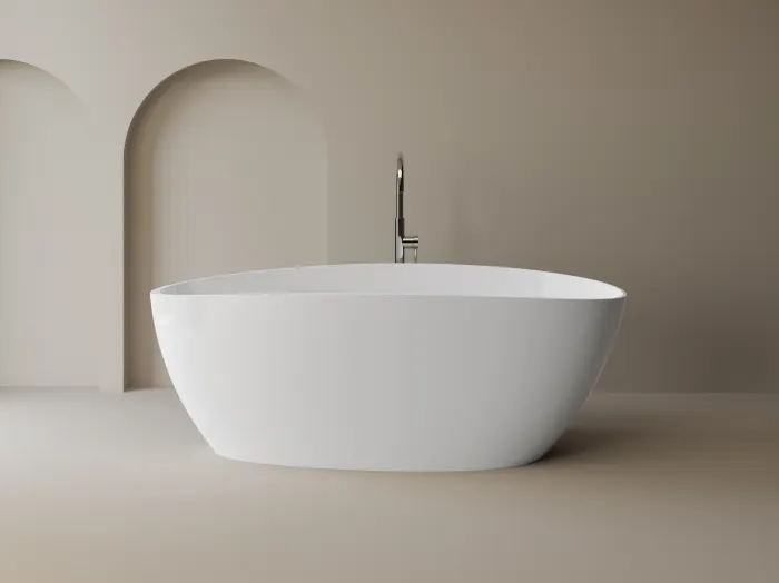 Cada baie freestanding ovala, compozit, 170 x 77 cm, Cast Marble Praga XL