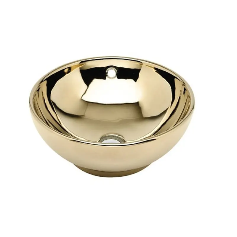 Lavoar pe blat auriu lucios 41 cm, rotund, Gala Bowl