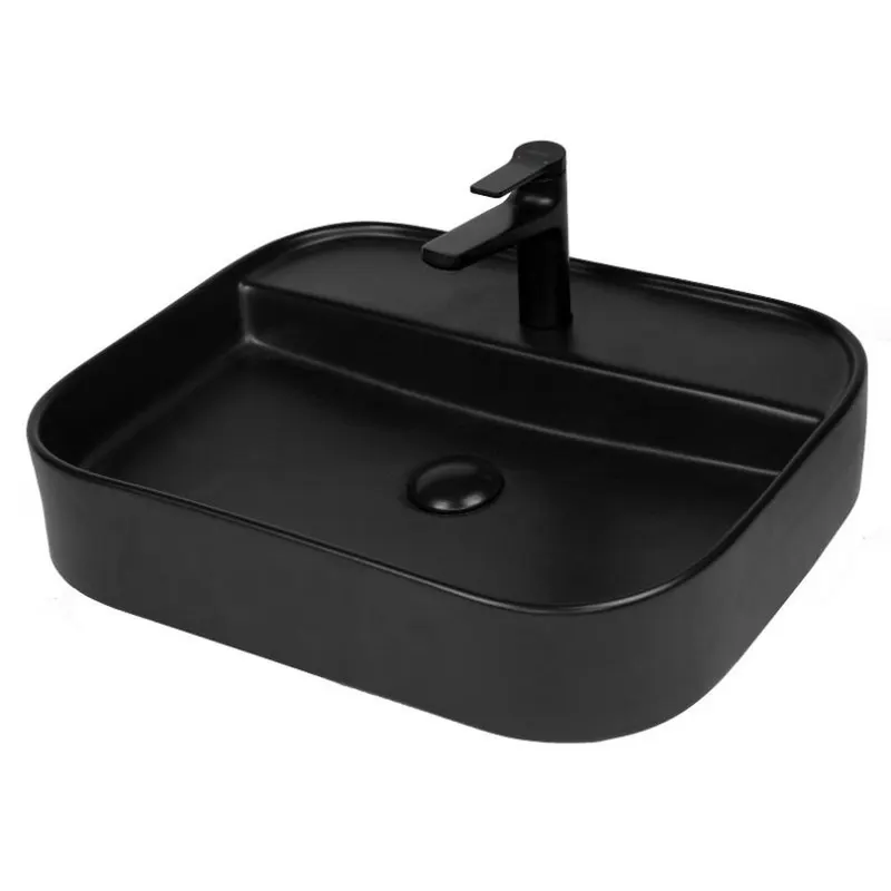 Lavoar pe blat negru, dreptunghiular, 55 cm, Fluminia Juno