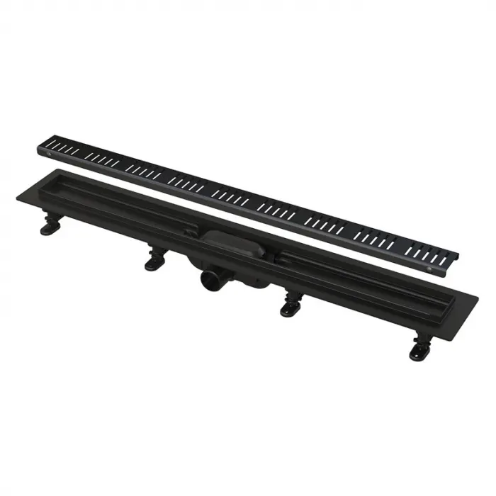 Rigola dus iesire laterala cu capac perforat negru mat 850 mm APZ10BLACK-850M