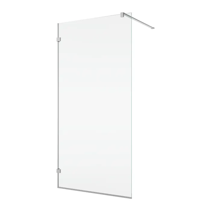 Paravan de dus walk-in 80x200 cm, crom, sticla transparenta, montare dreapta, Ronal PUR