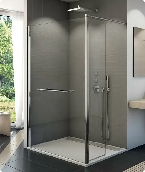 Cabina dus Walk-in SanSwiss 120x200 cm cu perete lateral de 40cm Fun