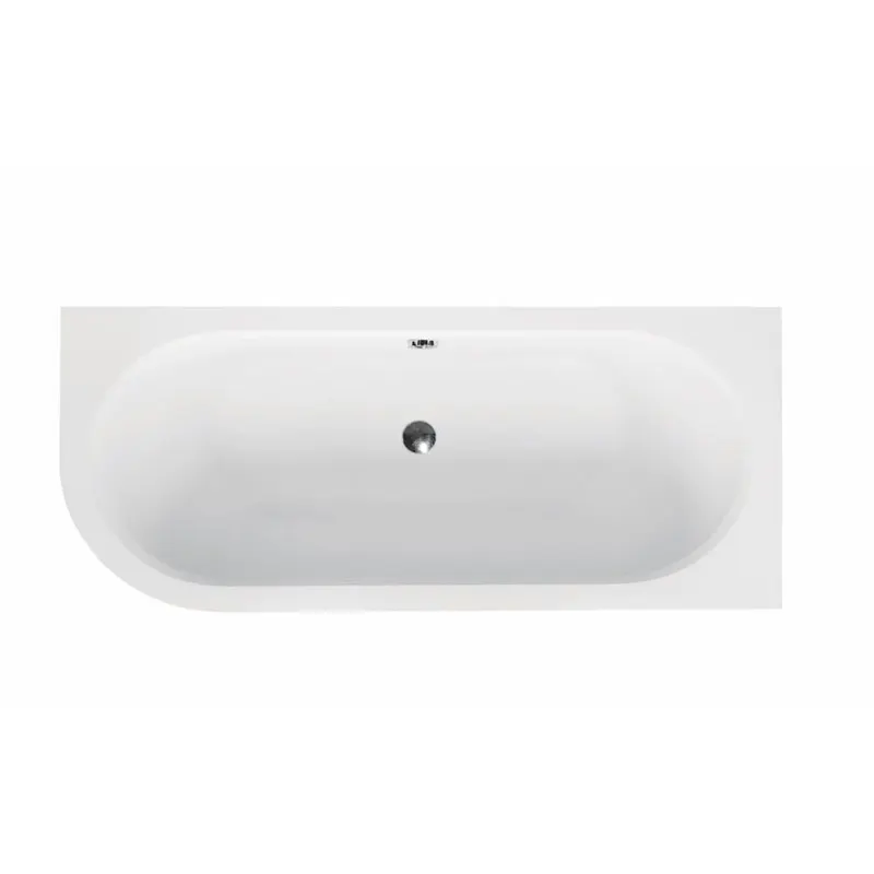 Cada baie asimetrica alba, acril, 160 x 75 cm, orientare dreapta, Besco Avita