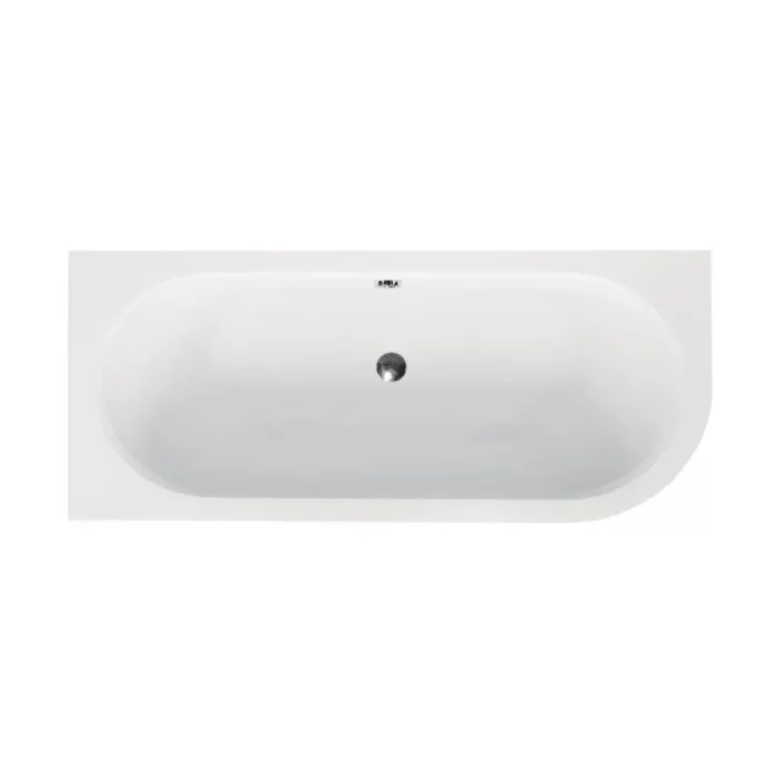 Cada baie asimetrica alba, acril, 170 x 75 cm, orientare stanga, Besco Avita