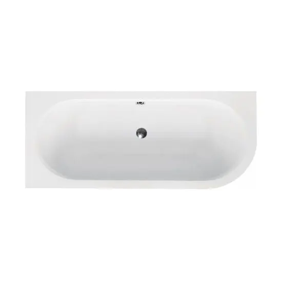 Cada baie asimetrica alba, acril, 150 x 75 cm, orientare stanga, Besco Avita