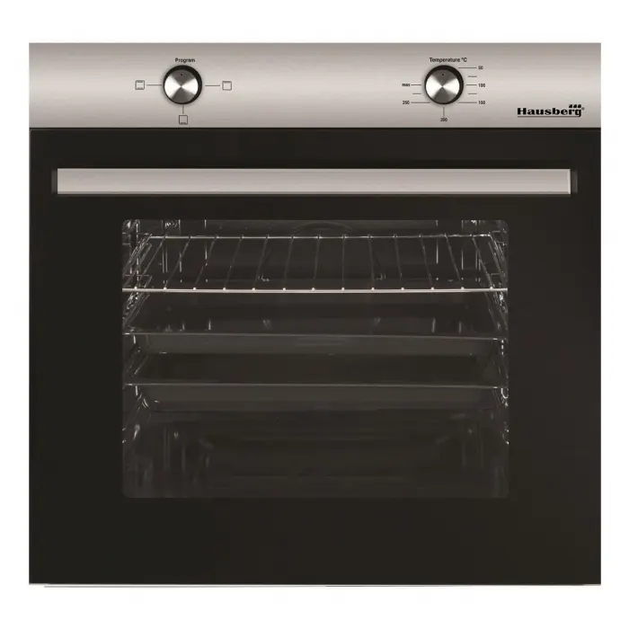 Cuptor incorporabil Hausberg HB-8051IN, electric, putere 2000 W, 76 l, 4 functii, Clasa A, negru inox