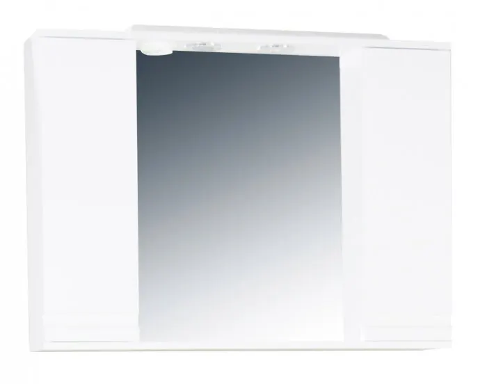Dulap baie suspendat seria 786 cu oglinda, front MDF, montat, alb, 100x71 cm