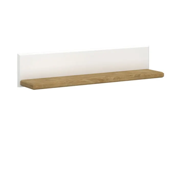 Raft suspendat RIVA, alb + stejar harbor, 120x23,6x25 cm