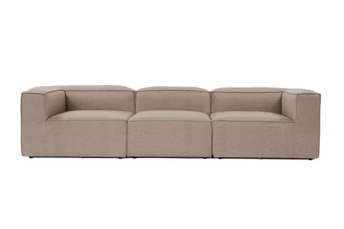 Canapea fixa FORA, 3 locuri, maro, 297x105x66 cm