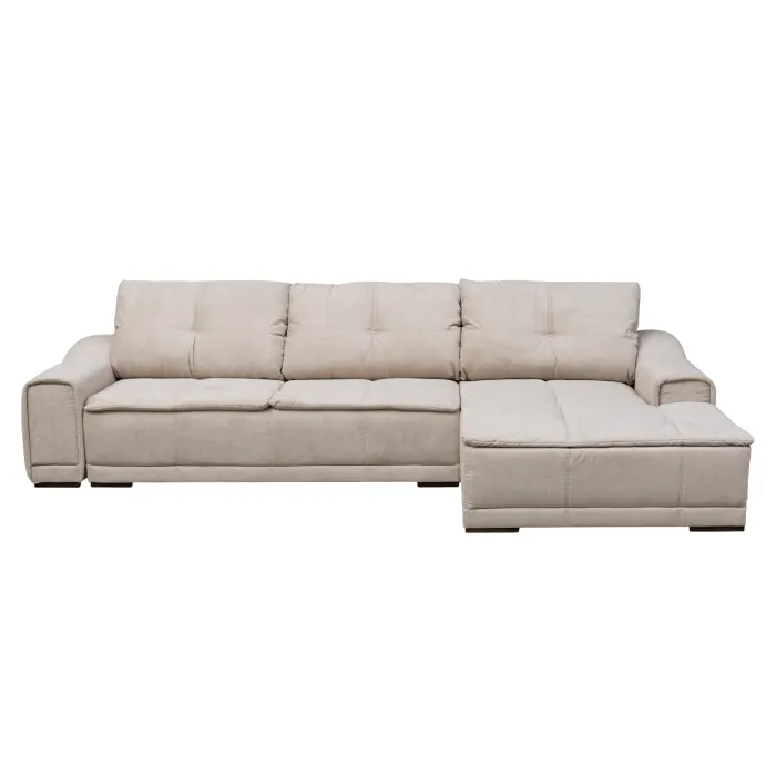 Coltar extensibil OSLO 3S1, cu arcuri si lada depozitare, colt dreapta, bej, 360x190x100 cm