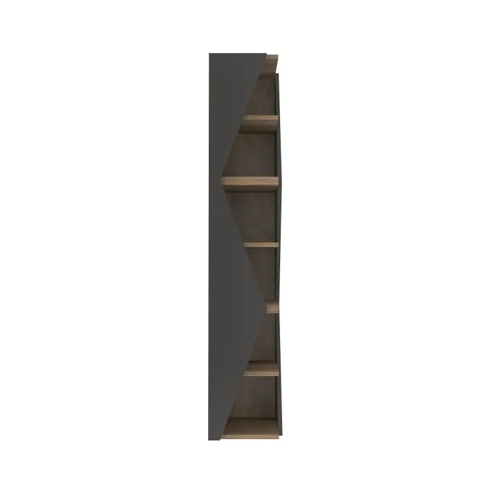 Biblioteca ARROW, negru + nuc, 31,8x31,8x165 cm