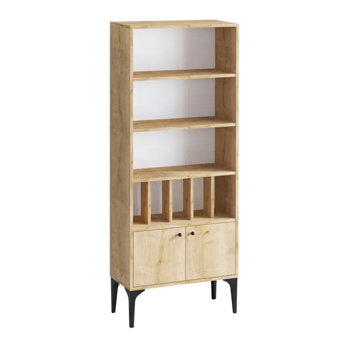 Biblioteca POLLUX, stejar safir, 60x30x175 cm
