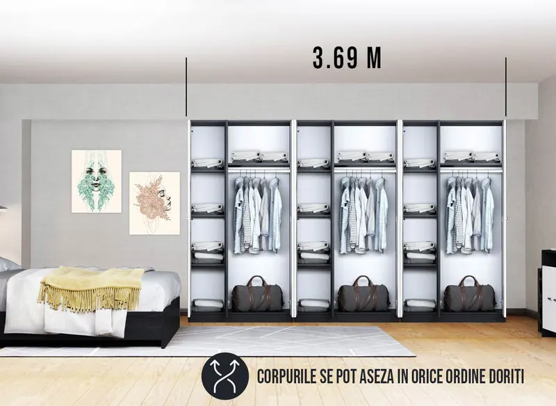 Dressing 3.69m / Dulap Dormitor Mario — imaginea 2