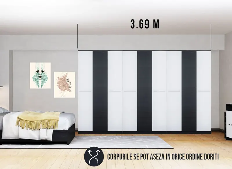 Dressing 3.69m / Dulap Dormitor Mario — imaginea 3