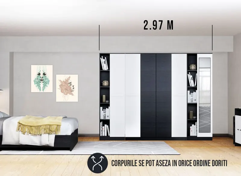 Dressing 2.97m / Dulap Dormitor Mario — imaginea 2