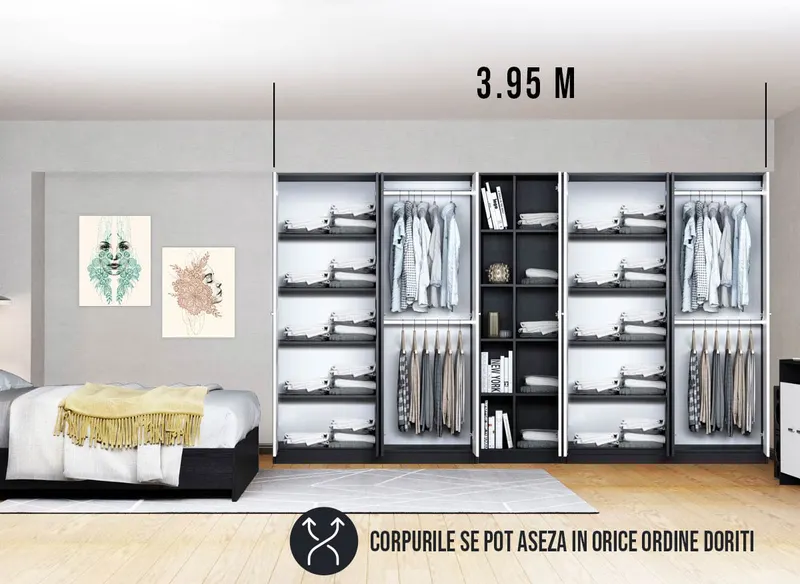 Dressing 3.95m / Dulap Dormitor Mario — imaginea 2