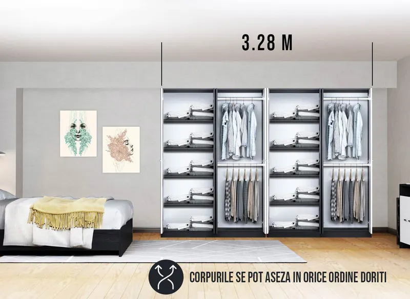 Dressing 3.28m / Dulap Dormitor Mario — imaginea 2