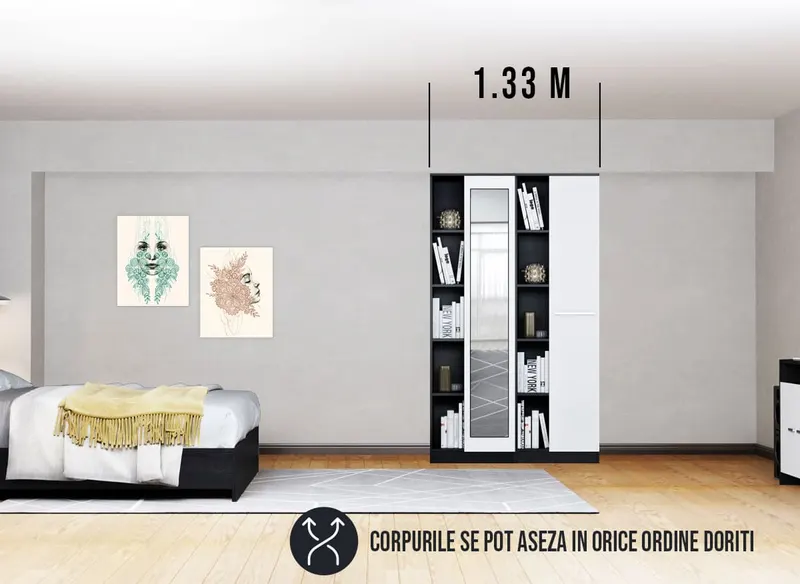 Dressing 1.33m / Dulap Dormitor Mario — imaginea 2