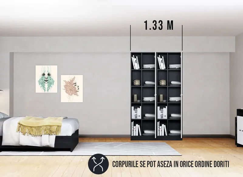Dressing 1.33m / Dulap Dormitor Mario — imaginea 3