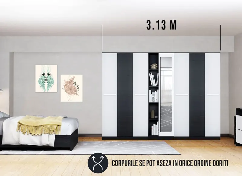 Dressing 3.13m / Dulap Dormitor Mario — imaginea 2