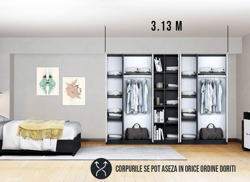Dressing 3.13m / Dulap Dormitor Mario — imaginea 3