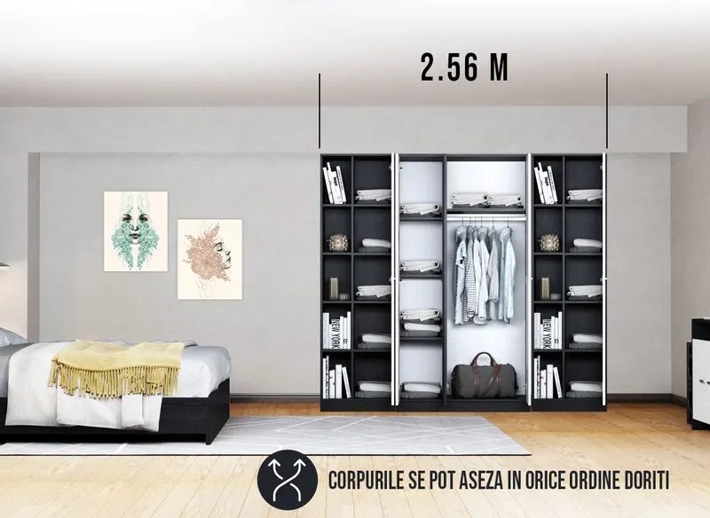 Dressing 2.56m / Dulap Dormitor Mario — imaginea 2