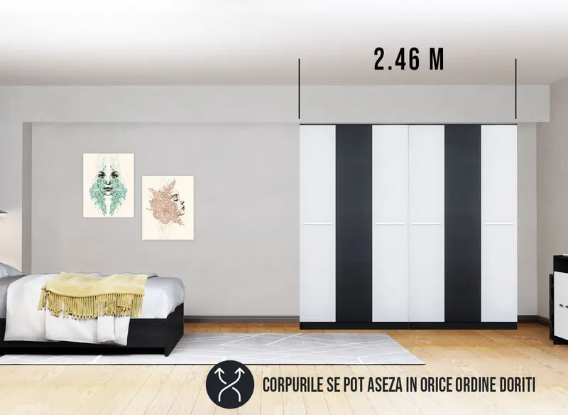 Dressing 2.46m / Dulap Dormitor Mario — imaginea 2