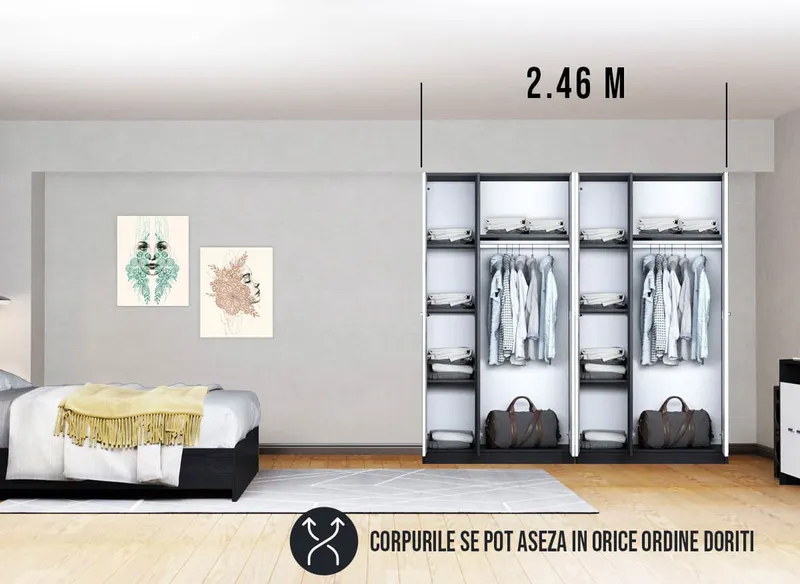 Dressing 2.46m / Dulap Dormitor Mario — imaginea 3